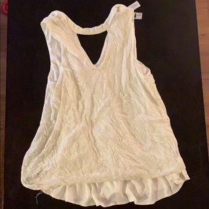 White lace tank with open front